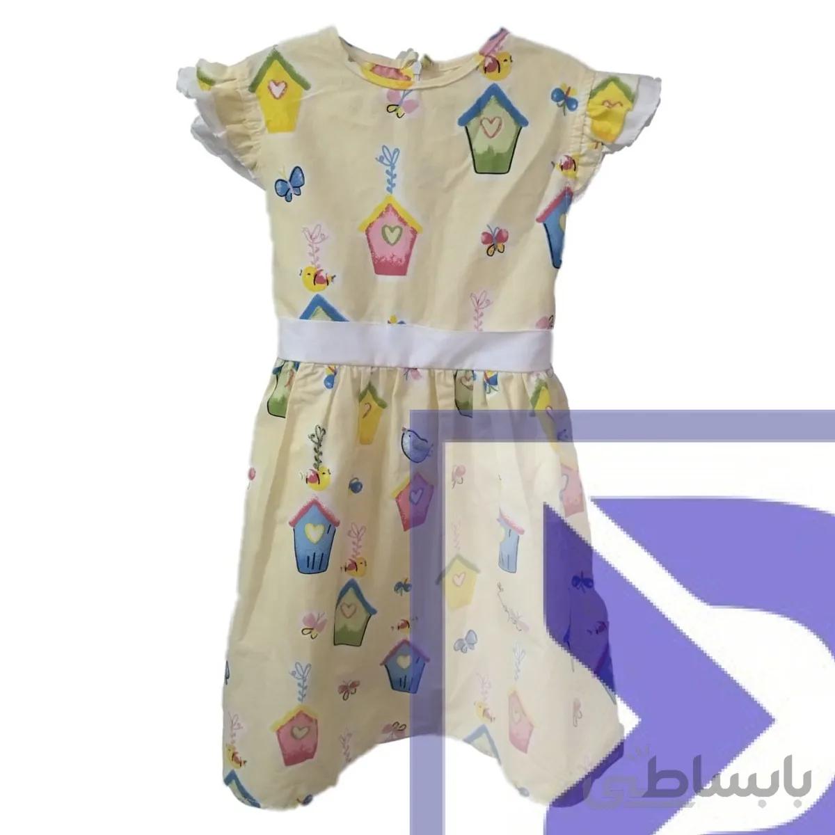 پیراهن طرح کلبه زرد کد 400