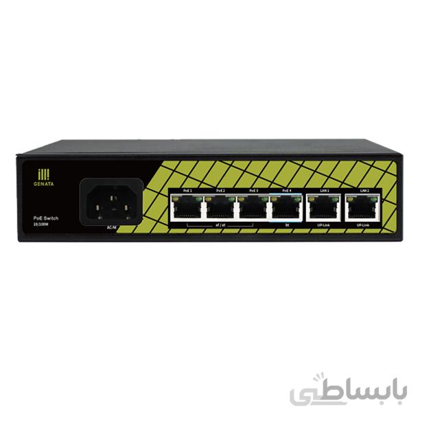 سوئیچ 4 پورت POE شبکه GENATA مدل GNT-P9206EA