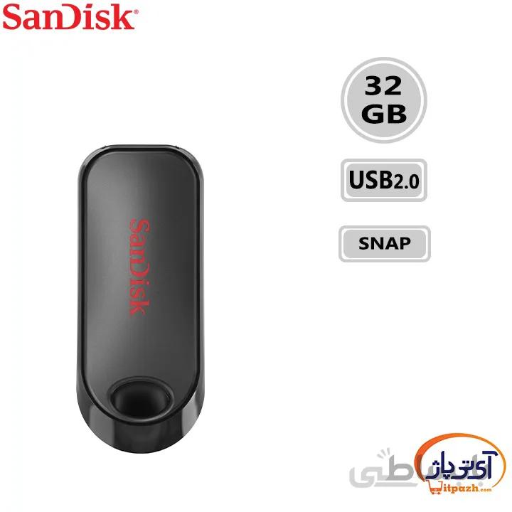 فلش مموری سن دیسک مدل Snap ظرفیت 32 گیگابایت