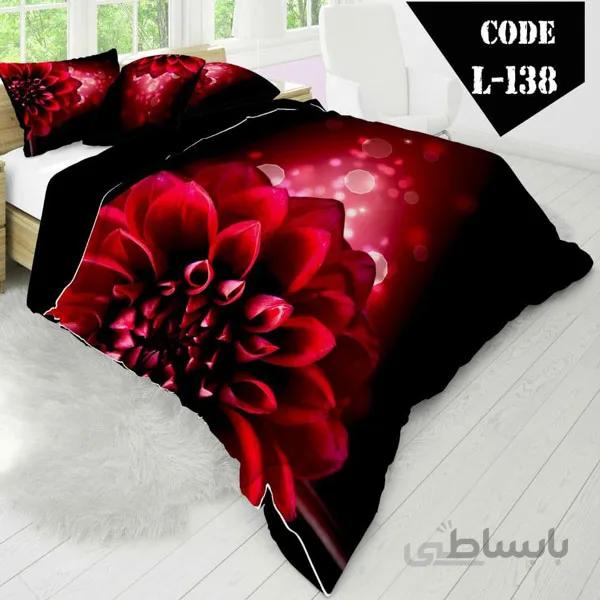 روتختی سه بعدی ساتن ابریشم ترک طرح گلدار - کد 138