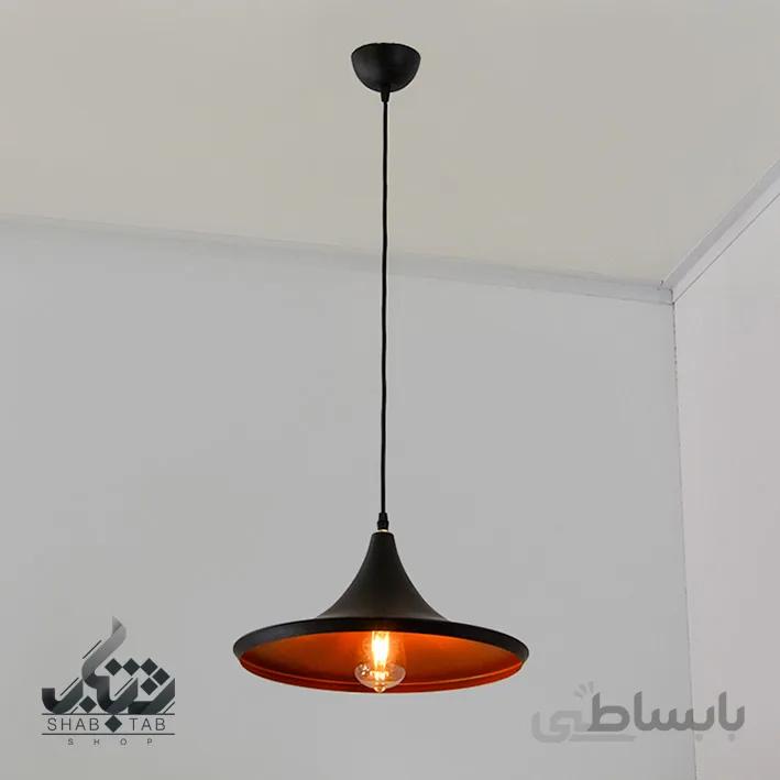 لوستر تک شعله مدرن بشقابی کد 260 مشکی SHJ