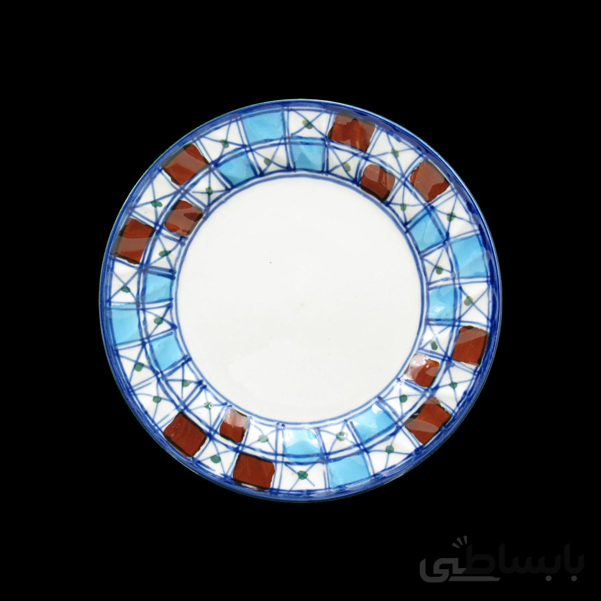 پیش دستی تخت چینی میبدمروارید نقش شطرنجی