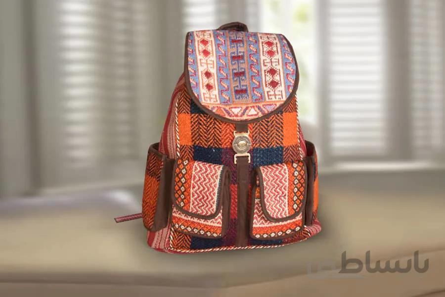 کوله پشتی سنتی ترکیب گلیم و جاجیم کد ۱۰۲۱۹۱