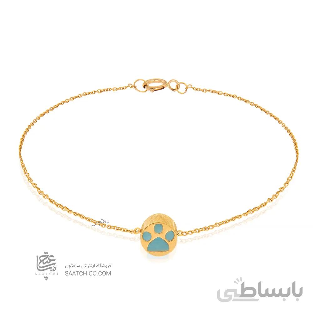 دستبند طلا با پلاک طرح پنجه کد CB484
