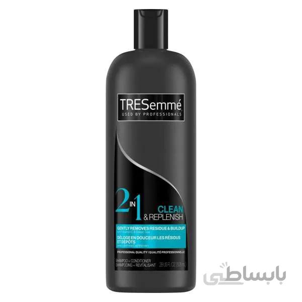 شامپو مو مدل 2در 1 کلین ترزمی حجم 828 میل ا 2in1 clean Hair Shampoo tresemme