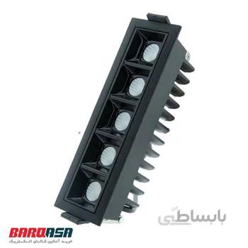 چراغ دکوراتیو توکار خطی 12 وات با بدنه مشکی اکووات