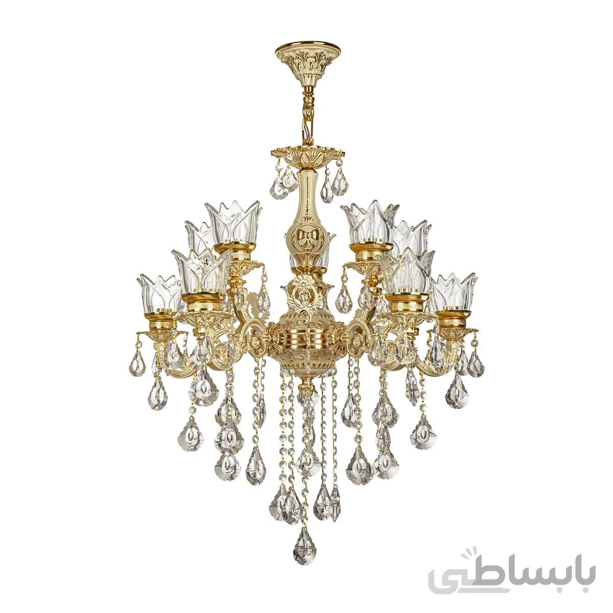 لوستر 10 شعله چشمه نور کد S3701/5GWT