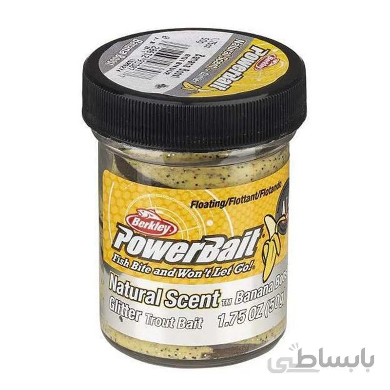 خمیر برکلی میوه ای پاور بیت قزل الا Berkley Power bait natural scent glitter banana boost