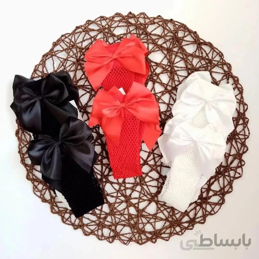 جوراب نوزادی لانه زنبوری قرمز