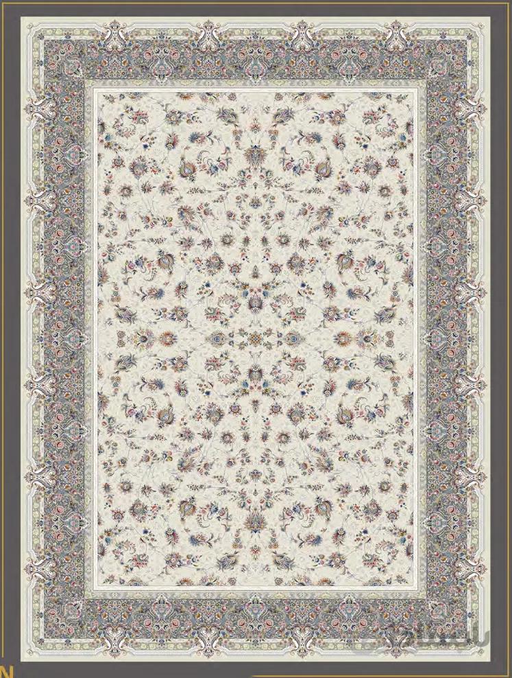 قالی سلیمان طرح DM02 کد رنگ 3824 کرم 1500 شانه تراکم 4500