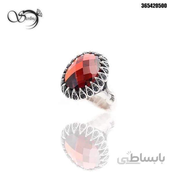 انگشتر نقره مردانه با سنگ عقیق کد:۱۶۱۳