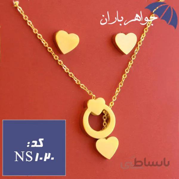 نیم ست استیل طلایی مدل قلب ویژه ولنتاین کد NS_1020