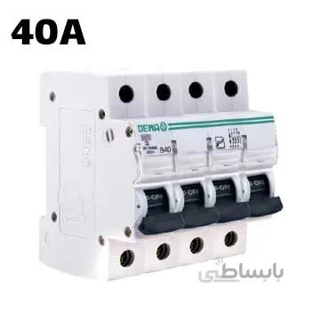 فیوز مینیاتوری تیپ C سه فاز و نول 40 آمپر دنا الکتریک ا Miniature Circuit Breaker 40A Dena electric