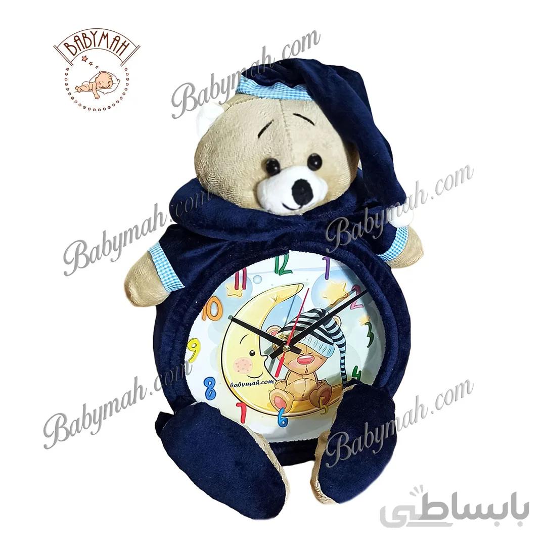 ساعت رومیزی دیواری خرس تدی رنگ سرمه ای