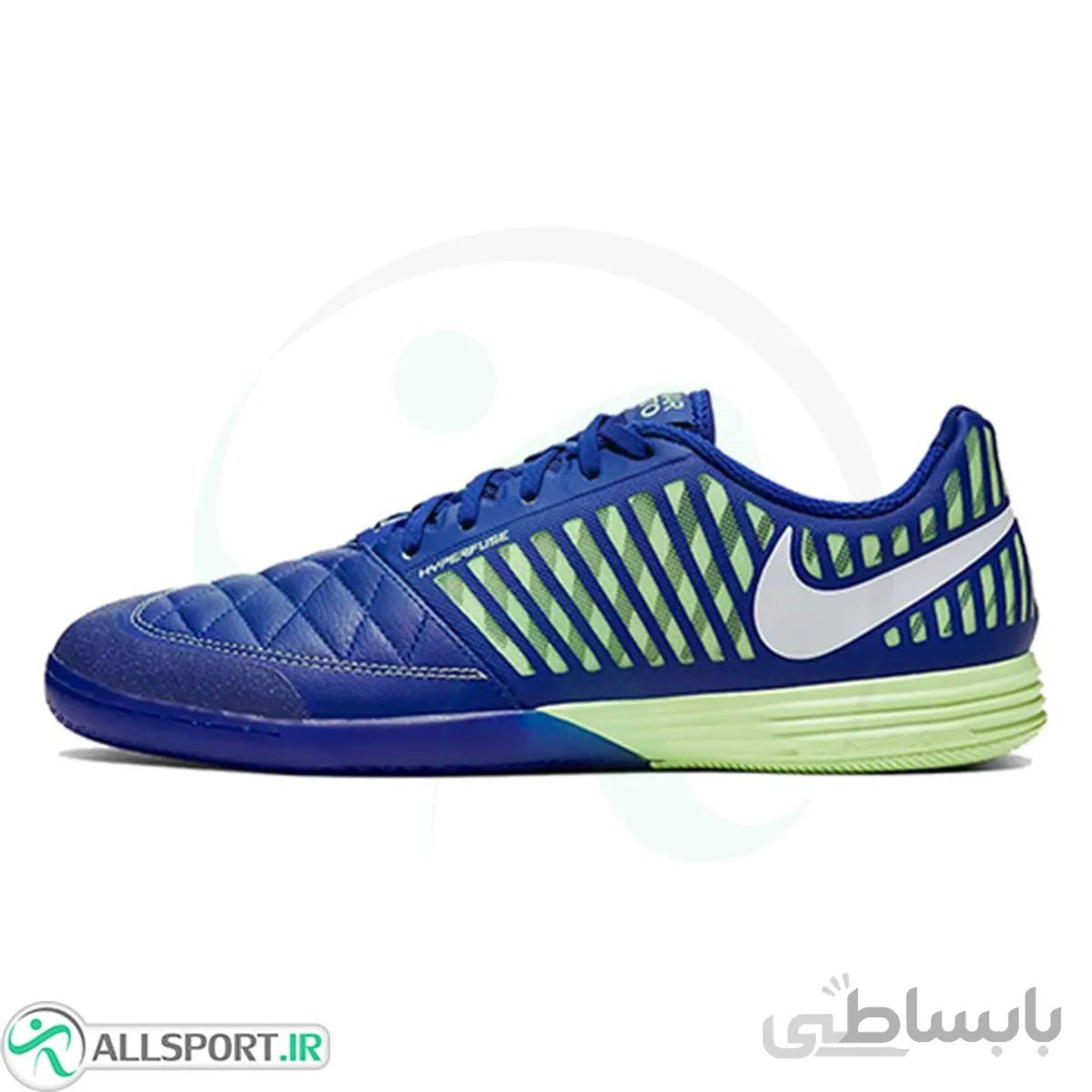 کفش فوتسال نایک لونار گتو طرح اصلی آبی سبز Nike Lunar Gato II IC Blue Green