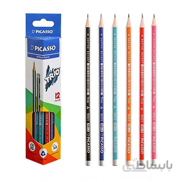 مداد مشکی پیکاسو سه گوش - بسته 12 عددی