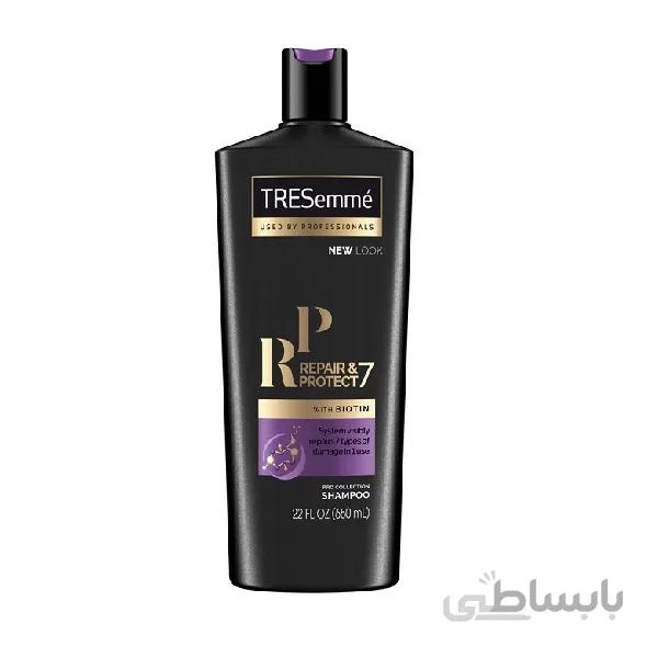 شامپو ترمیم کننده ترزمه مدل 7 Repair & Protect حاوی بیوتین حجم 650 میل ا Tresemme Repair & Protect With Biotin Shampoo 650ml