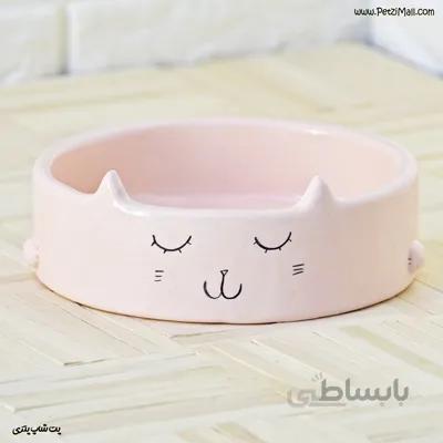 ظرف سرامیکی مناسب گربه طرح گربه قطر ۱۶ سانتی متر کد ۵۵۷