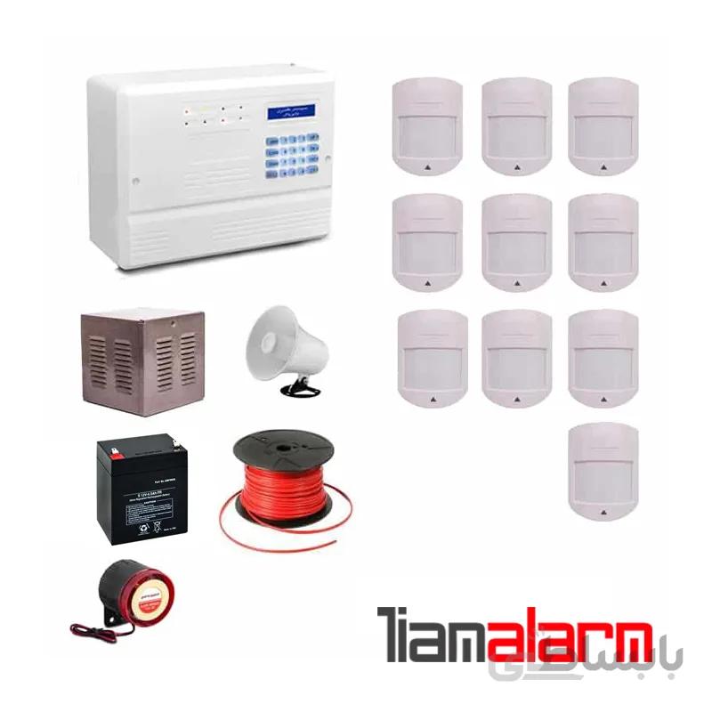 پکیج دزدگیر اماکن با سیم مدل فایروال سیم کارتی و تلفنی f10h610