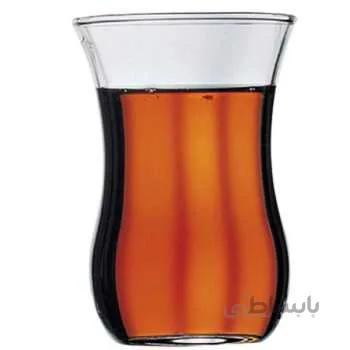 استکان پاشاباغچه کد 42021 بسته 6 عددی ا Pasabahce Waist Golden Floral 42021 Tea Glasses Pack of 6