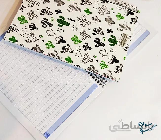 دفتر انگلیسی 80 برگ فنری 2 خط طرح کلاسیک