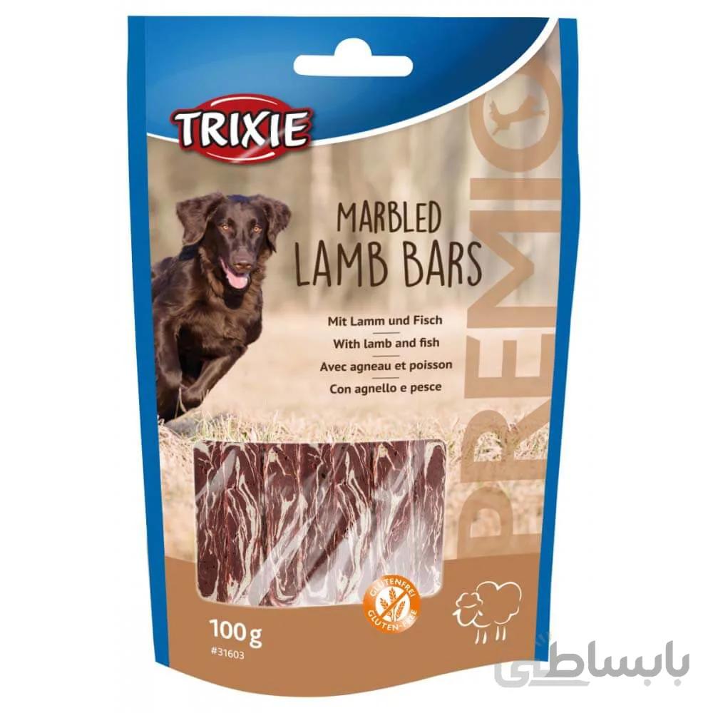 تشویقی سگ تریکسی مدل Marbled Lamb Bars وزن ۱۰۰ گرم ا Trixie Marbled Lamb Bars for Dog 100g