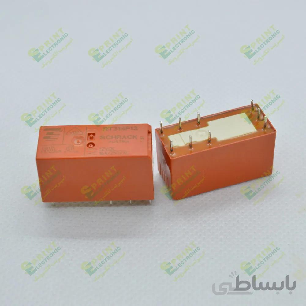 رله 12 ولت لچ 9 پایه 16 آمپر Schrack RT314F12