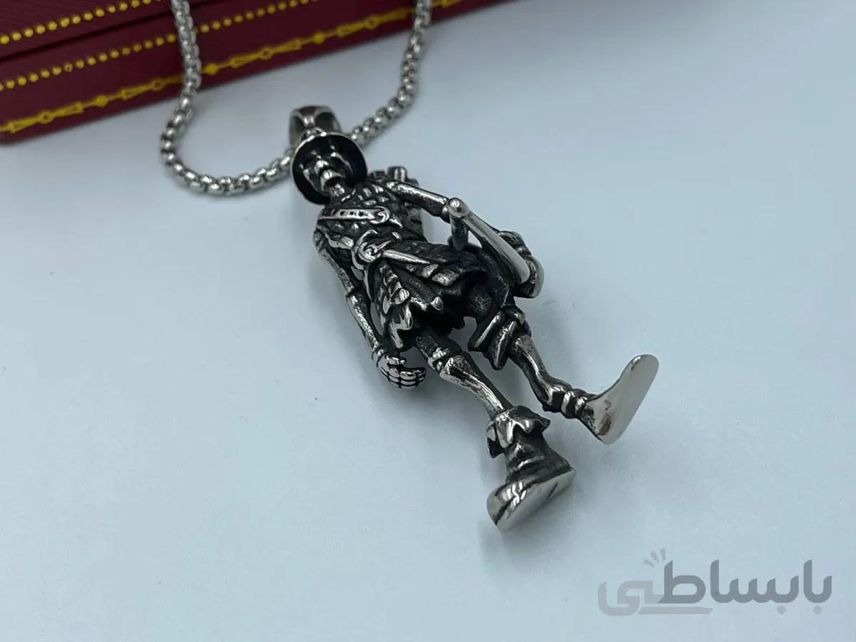 گردنبند اسکلت سرباز تیر و کمان بدست جمجمه