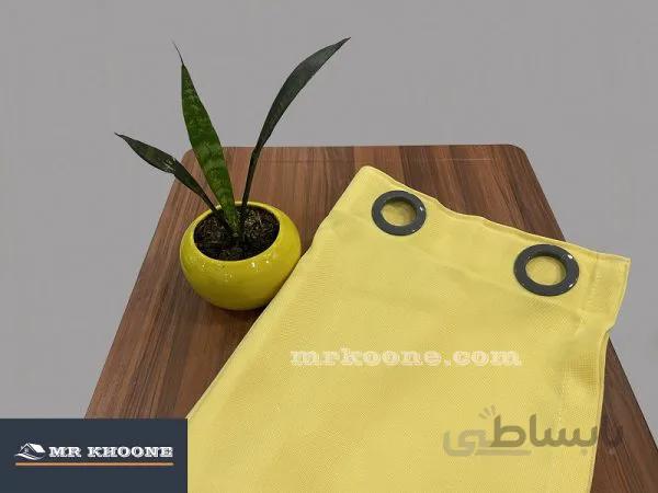 پرده آماده کتان گارنت لیمویی