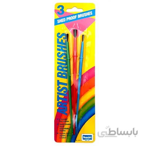 قلموی رز آرت RoseArt پک ۳ عددی ا کمپانی Rose Art یک شرکت آمریکایی ست که طراح و تولیدکننده انواع قلمو و لوازم طراحی و تحریر با کیفیت و استاندارد است. ست قلمو آبرنگ رز آرت یک بسته 3 عددی برای طراحی، کاردستی و نقاشی آبرنگ یا گواش و هر گونه رنگ آمیزی اشیاء یا اثر هنری است.