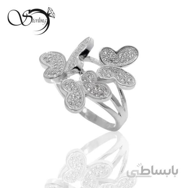 انگشتر نقره زنانه طرح پروانه کد:۱۱۳۴