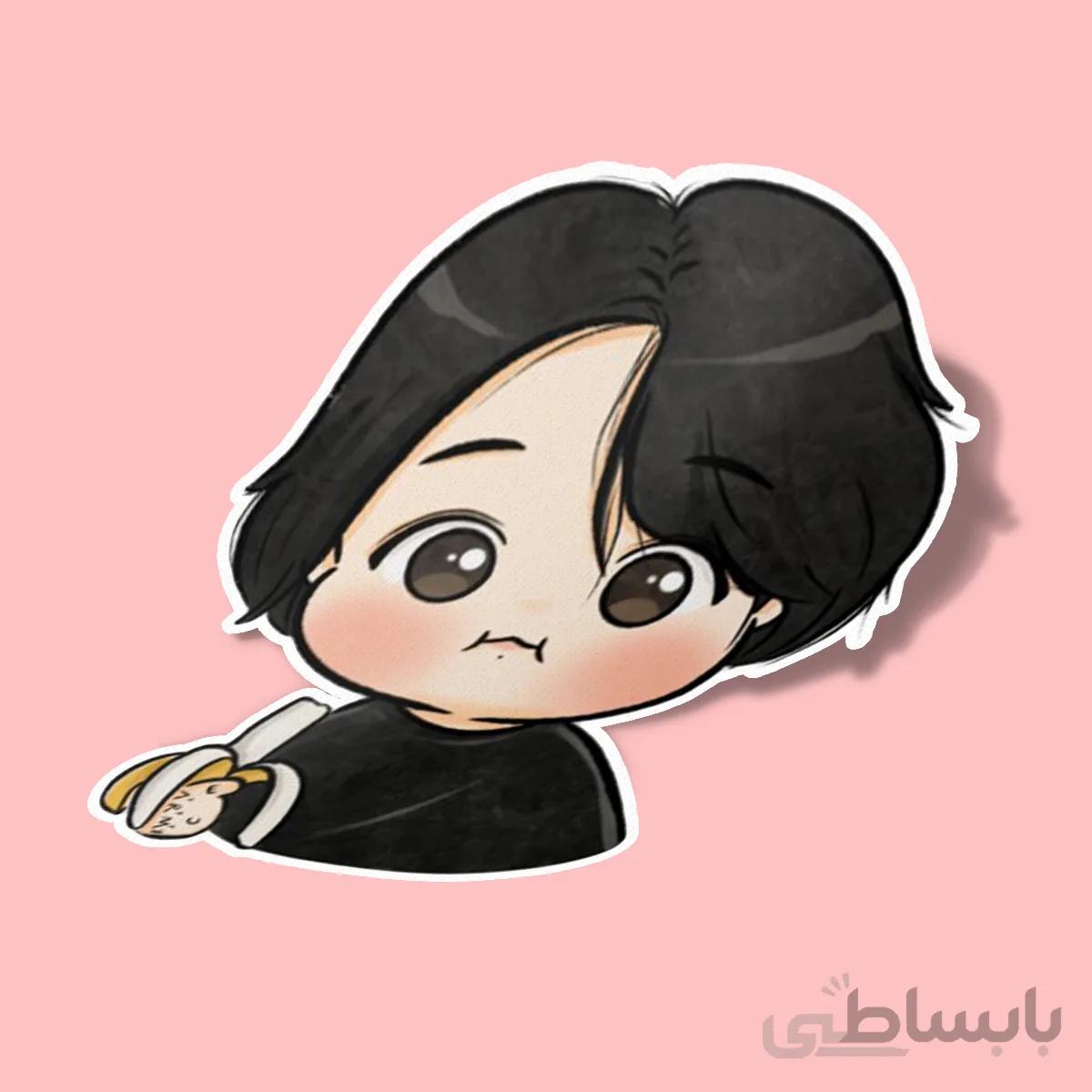 استیکر Bts- Kookie eating banana