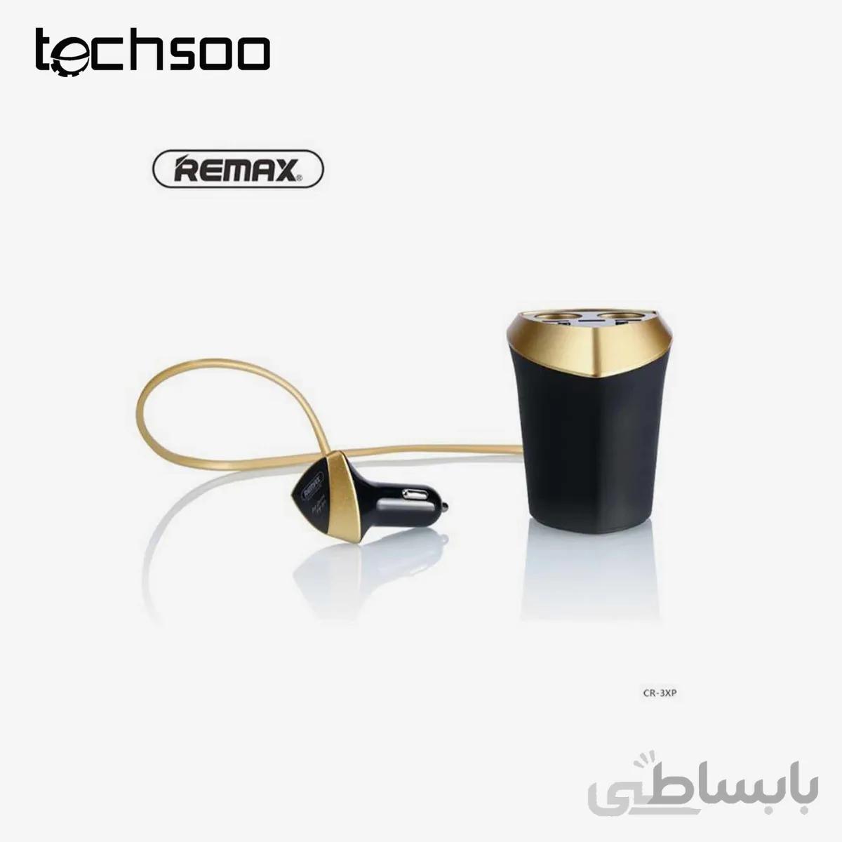 شارژر فندکی ریمکس با ۲ خروجی فندکی و ۳ خروجی USB با نمایشگر LED مدل CR-3XP