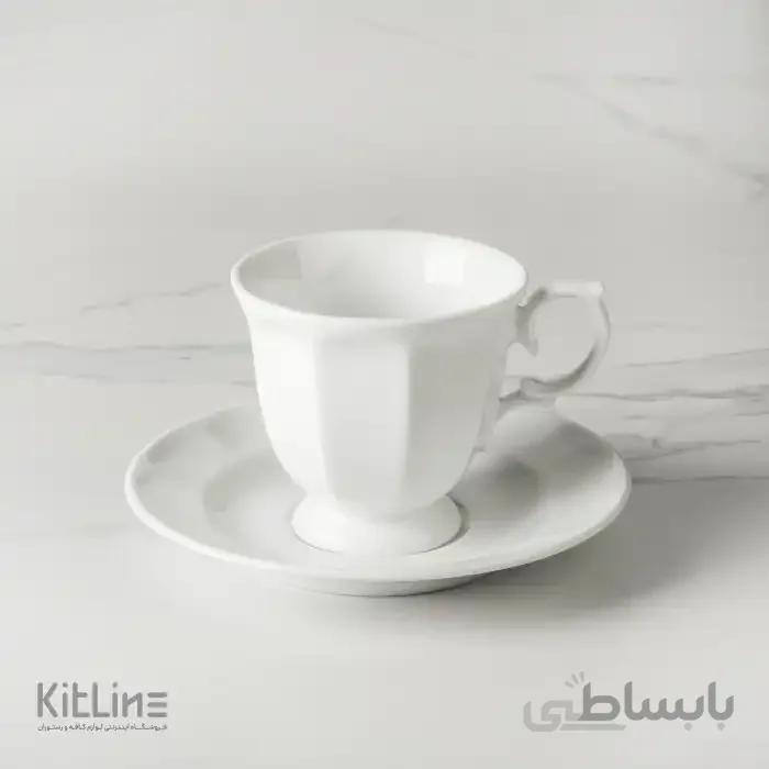 فنجان ۲۰۰ml همراه نعلبکی چینی نئوکلاسیک زرین