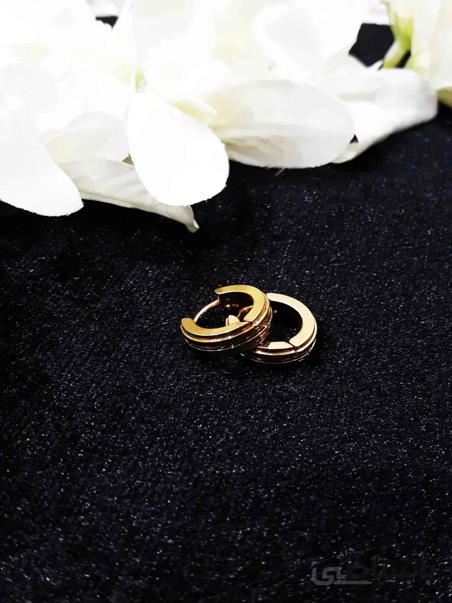 گوشواره حلقه ای استیل طرح دار کد 1