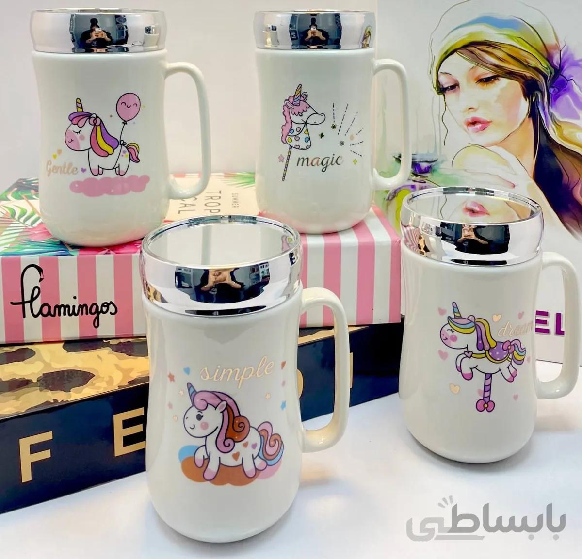 ماگ سرامیکی یونیکورن [اسب تکشاخ] درب آینه ای کد mu2500