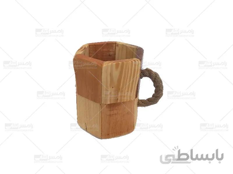 لیوان چوبی شطرنجی