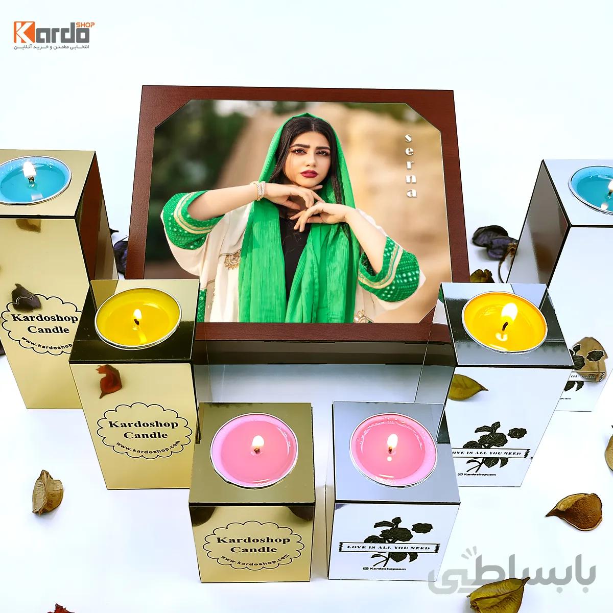 شمع کلاسیک با باکس عکس دار