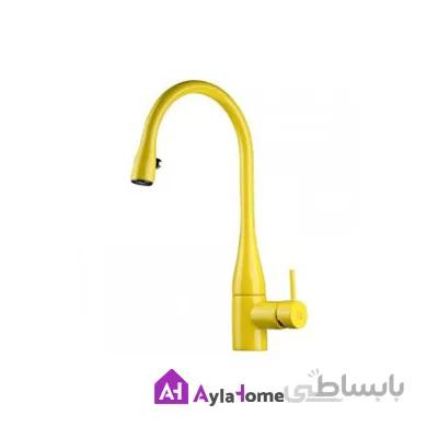 شیر آشپزخانه پول داون کی دبلیو سی KWC مدل ایو زرد