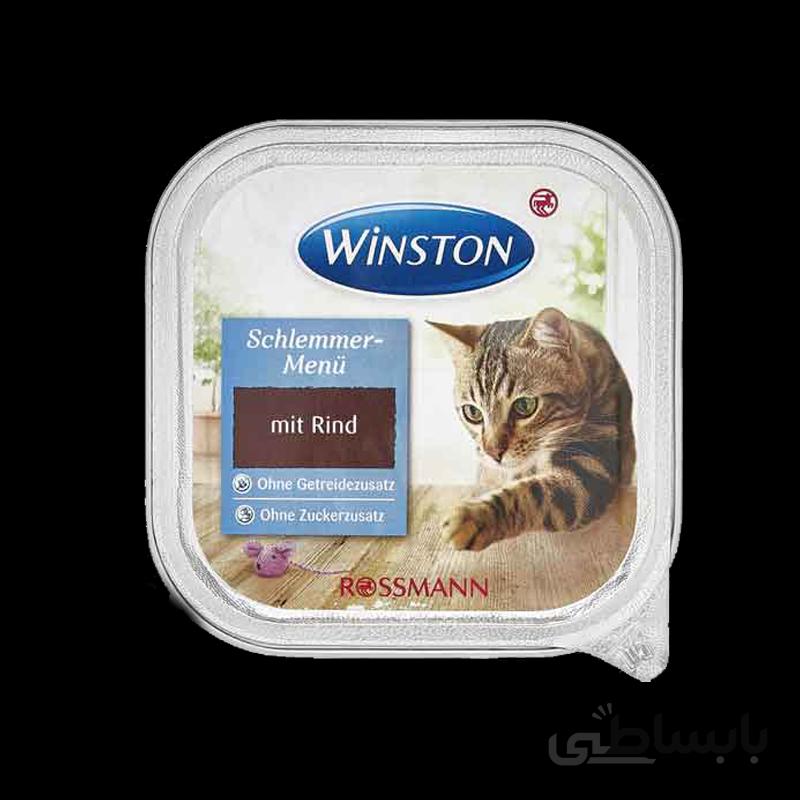 غذای کاسه‌ ای گربه بیف وینستون Winston Beef وزن 100 گرم