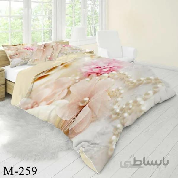 روتختی سه بعدی ساتن ابریشم ترک طرح گلدار - کد M 259