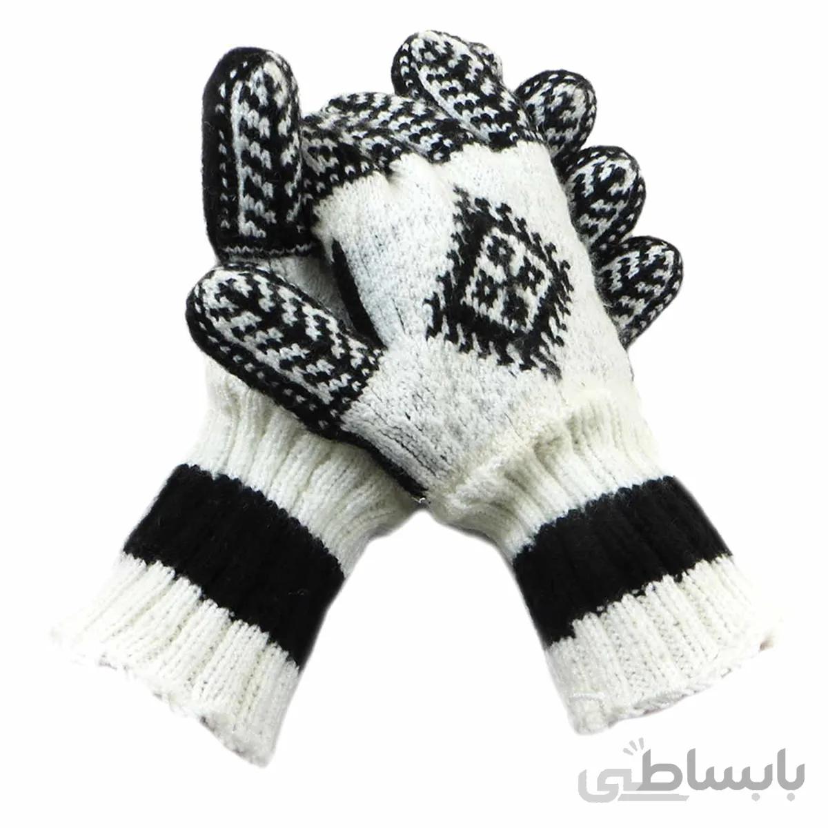 دستکش کاموایی دستباف سنتی کردستان کد 120 سایز M