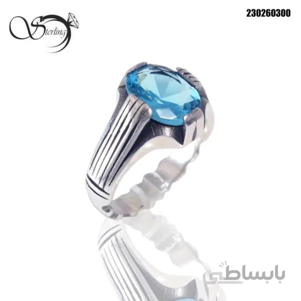 انگشتر توپاز نقره مردانه اسپورت کد:۱۵۹۱