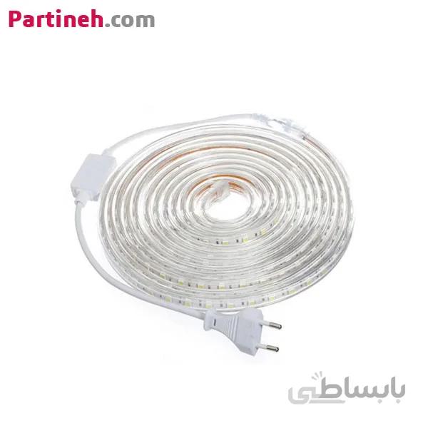 نوار LED SMD سفید 220 ولت ابعاد 5050 میلیمتر ا 220V white SMD LED strip