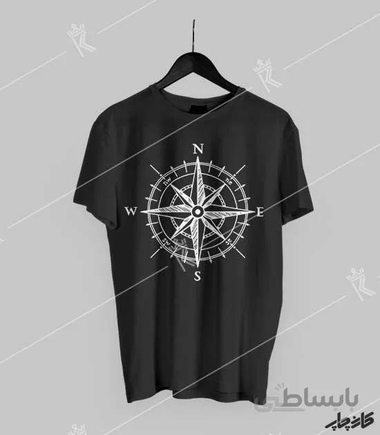 تیشرت مشکی طبیعت گردی Adventure Compass