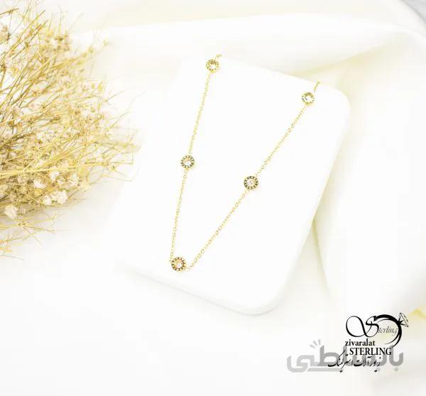 گردنبند زنانه استیل دایره زنجیری
