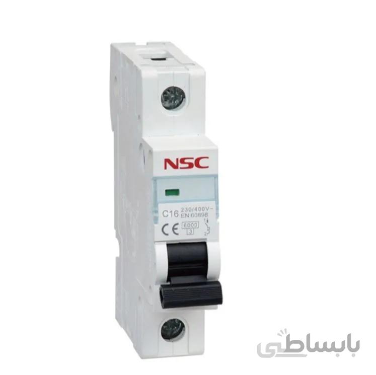 فیوز مینیاتوری تک فاز 16 آمپر مارک NSC مدل C16