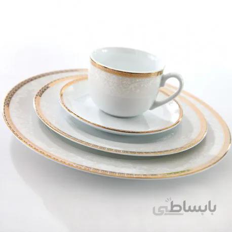 سرویس چینی زرین 6 نفره غذاخوری ریوا طلایی (28 پارچه) ا Zarin Iran ItaliaF Riva Gold 28 Pieces Porcelain Dinnerware Set