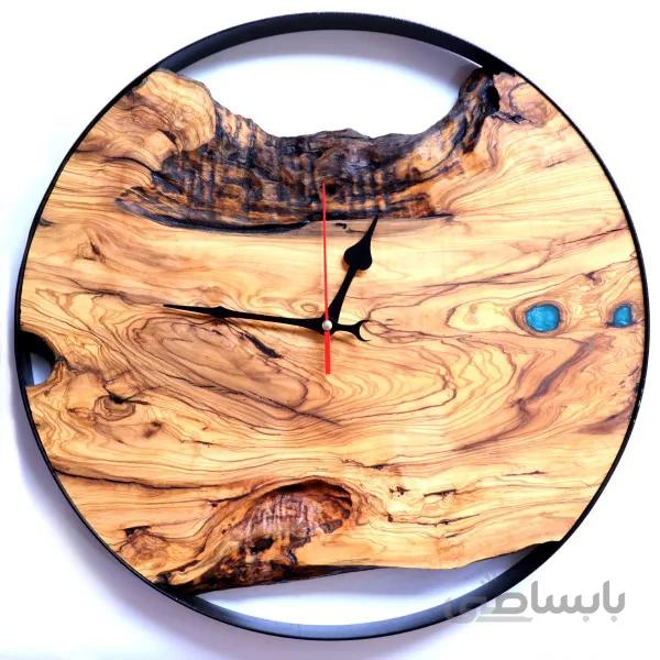 ساعت دیواری روستیک چوب زیتون مدل هما