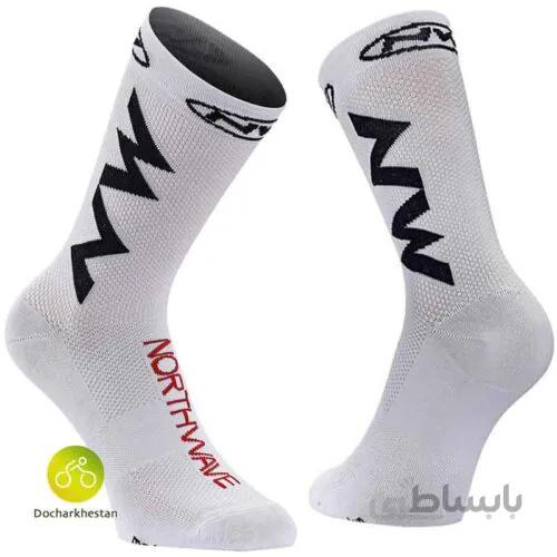 جوراب دوچرخه سواری ان دبلیو – سفید مشکی